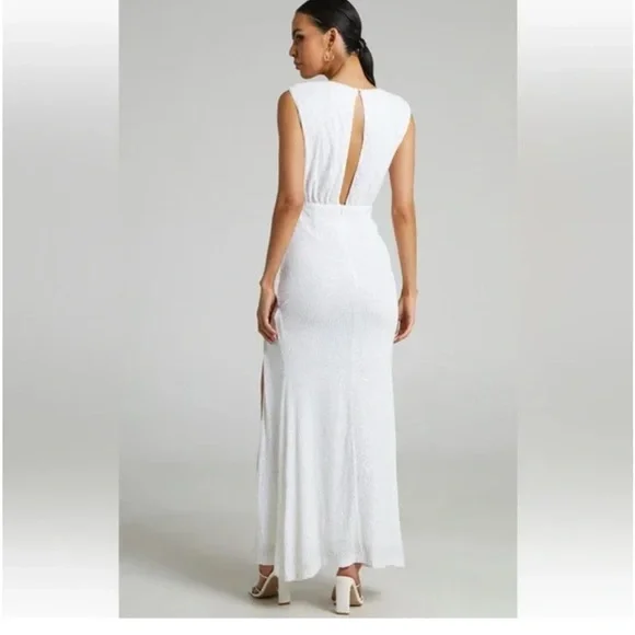 NWTS Showpo Helaena Sequin Maxi Dress US 6 - Picture 4 of 8